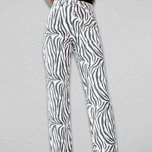 Zara Zebra Print Jeans High-Waisted Durable Cotton Black/White Women’s US 4 NWT
